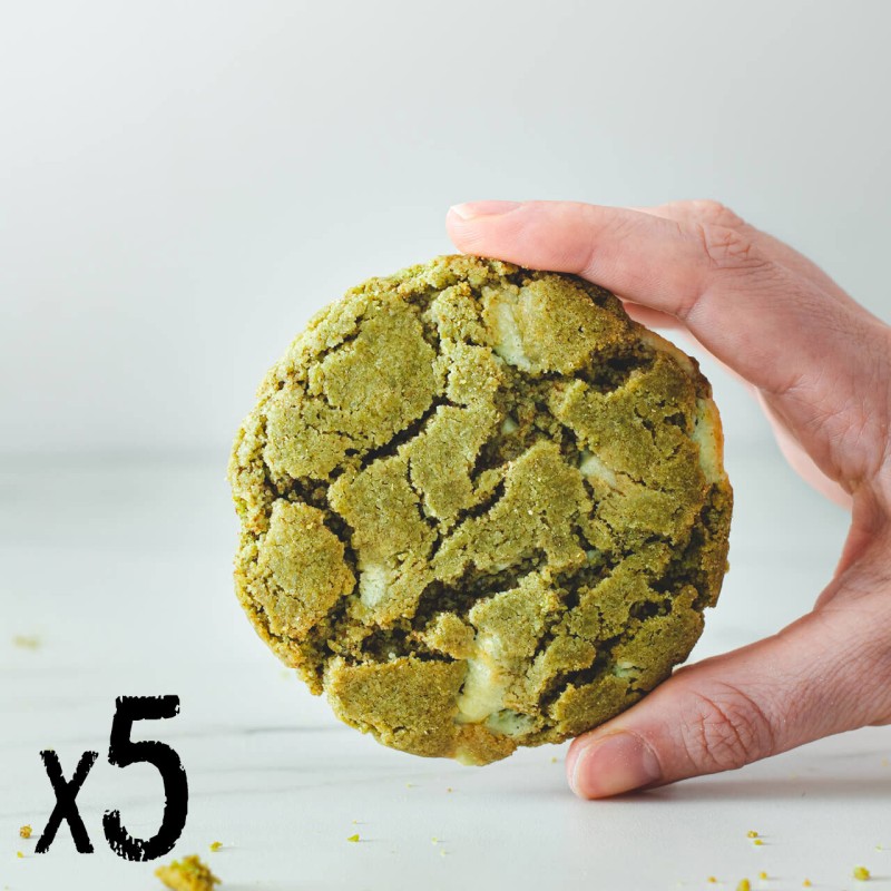 5 x Cookie Matcha-Chocolat blanc